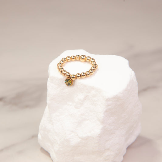 Birthstone Beaded Rings